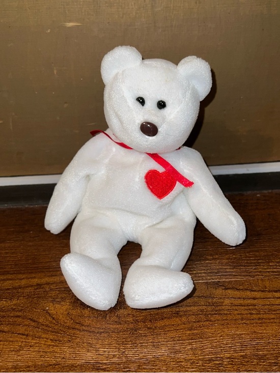 Beanie Babies Other - Rare TY Beanie Baby Valentino Vintage ‘93 White Plush Teddy Red Heart Retired